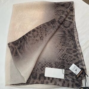 Roberto Cavalli sheer scarf large rectangle animal print theme NWT
